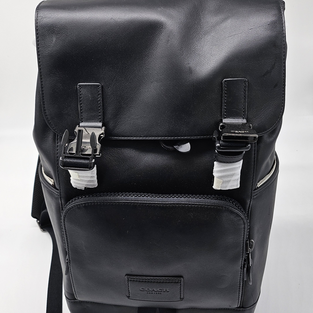 Coach Black Leather Men's Backpack